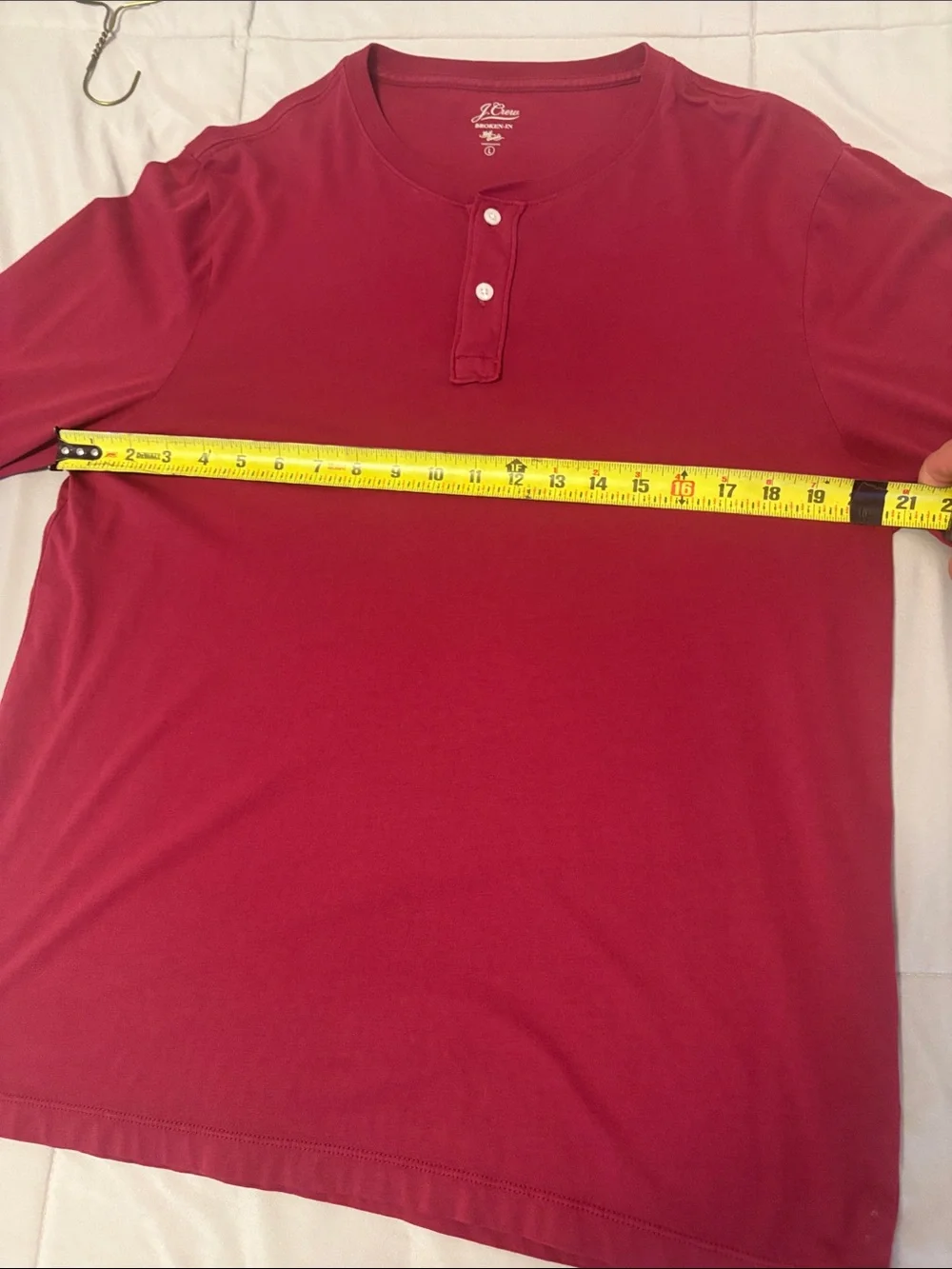 J. Crew Men's Long Sleeve Henley - Burgundy Red
